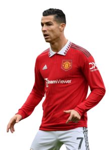 Football Player Cristiano Ronaldo in Red Jersey PNG