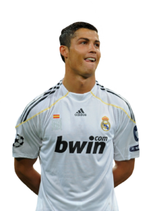 Young Cristiano Ronaldo White Jersey  PNG