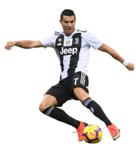 Cristiano Ronaldo Juventus Soccer Action Kicking Ball PNG