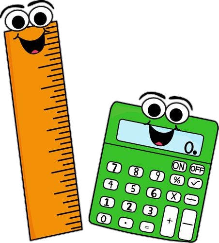 Cartoon Ruler and blue Calculator Png
