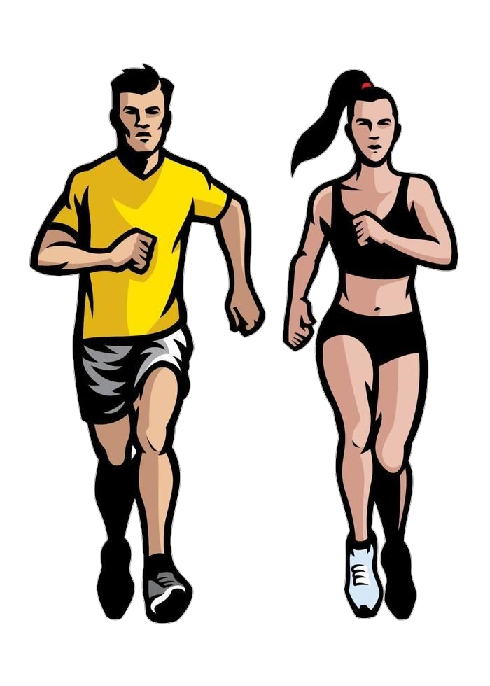Men and Women Running clipart Png