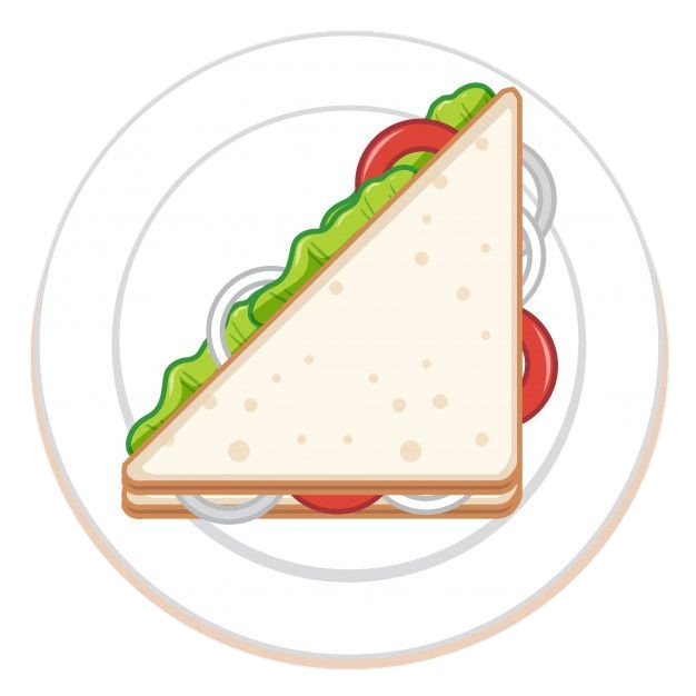 Animated Sandwich in Plate Png