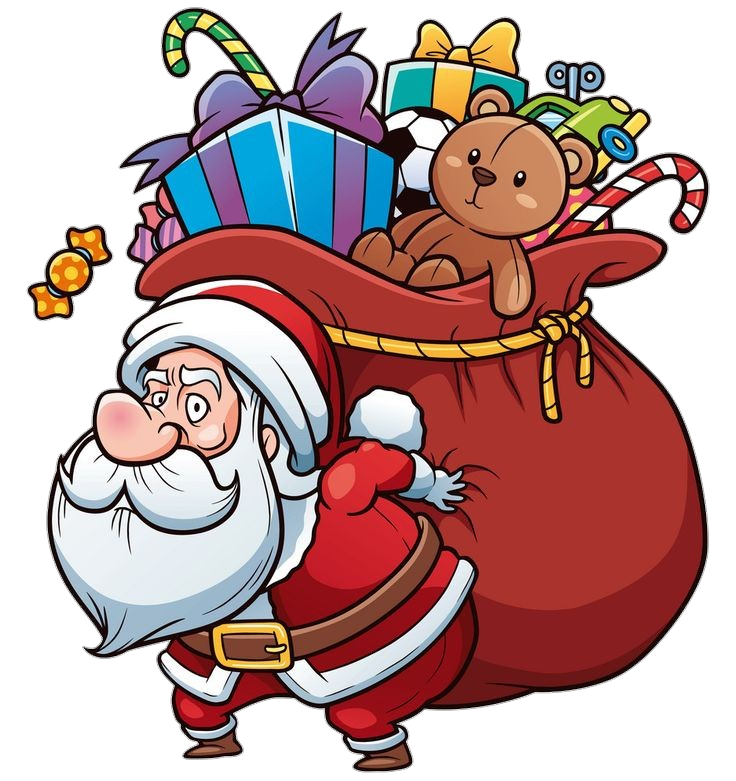 Santa Claus with Gifts clipart Png