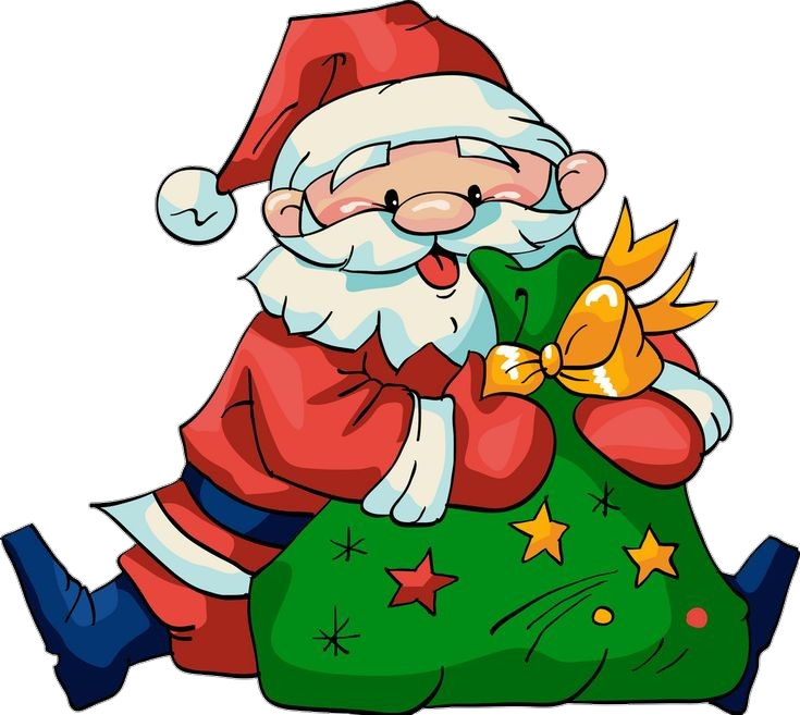 Santa Claus with Gifts Bag clipart Png