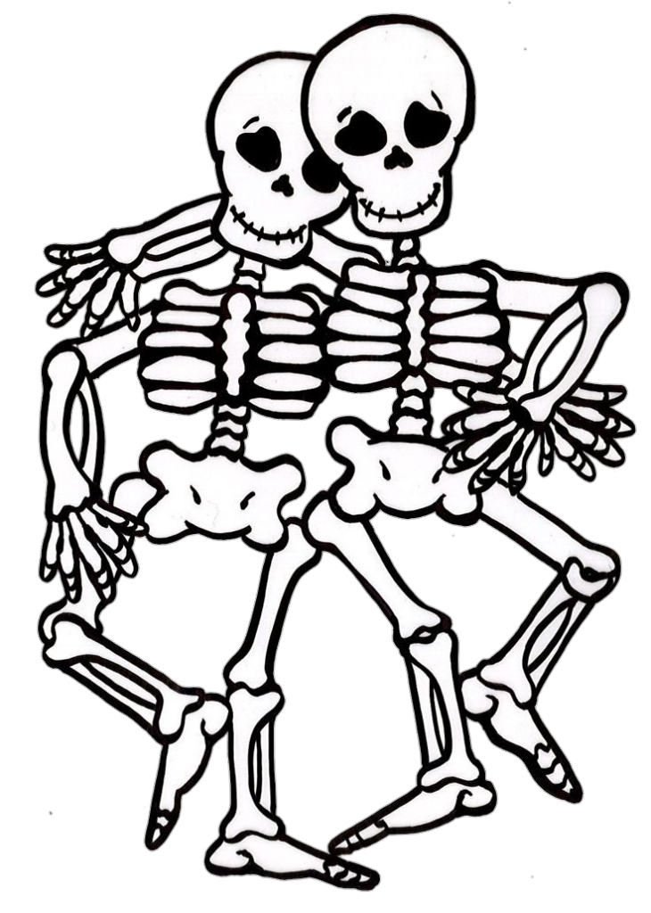 Two Human Skeleton Walking Together Drawing Png