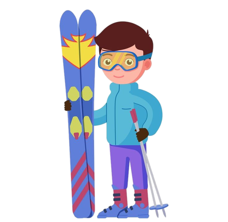 Skier boy vector png image