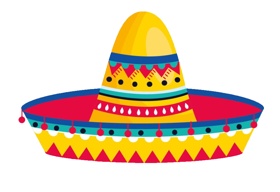 Colorful Mexican Sombrero hat clipart PNG