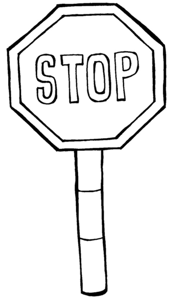 Stop Sign Drawing Black vector Png