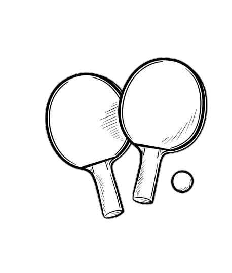 Table Tennis Rackets and Ball vector Png