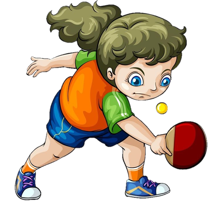 Girl Playing Table Tennis clipart Png