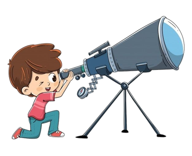 Child using Telescope clipart Png
