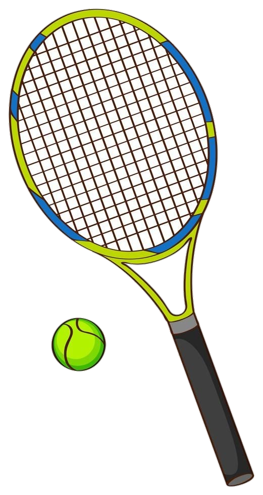 Tennis racket and ball vector Png