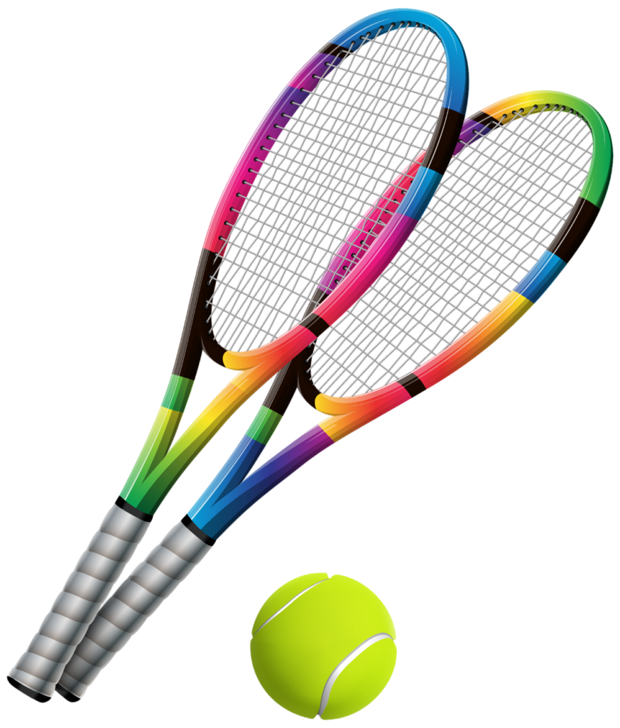 Tennis Rackets and Ball Illustration Png