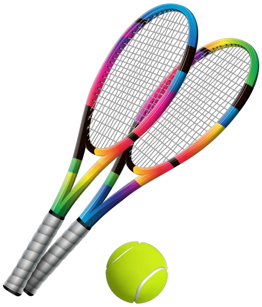 Tennis Rackets and Ball Illustration Png