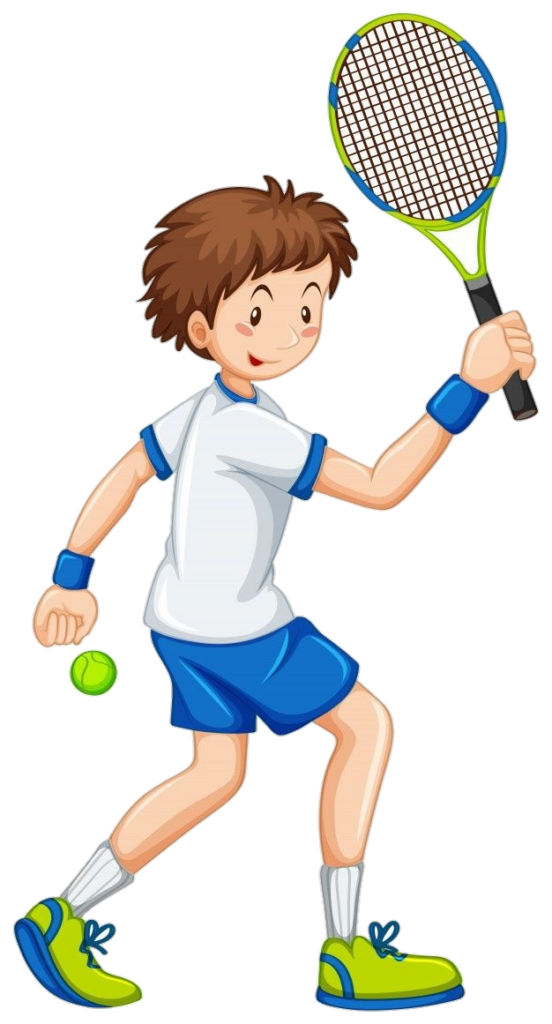 playing tennis clipart