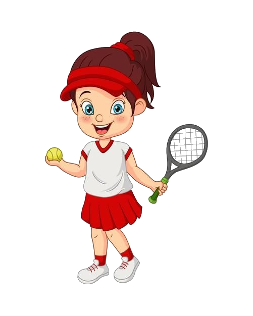 Girl Playing Tennis clipart Png