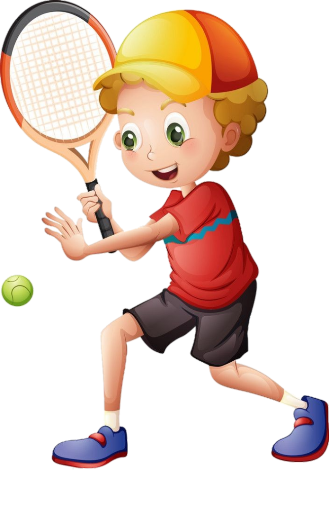 Boy Playing tennis illustration png
