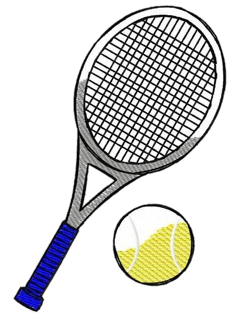 Tennis racket and ball art Png