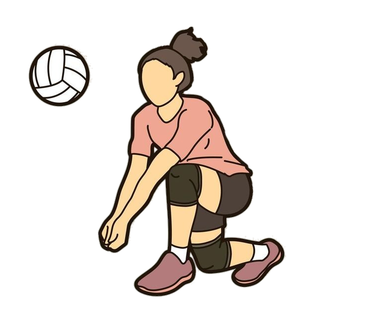 Girl Playing Volleyball Clipart Png
