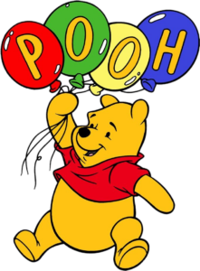 Winnie The Pooh with balloons Png