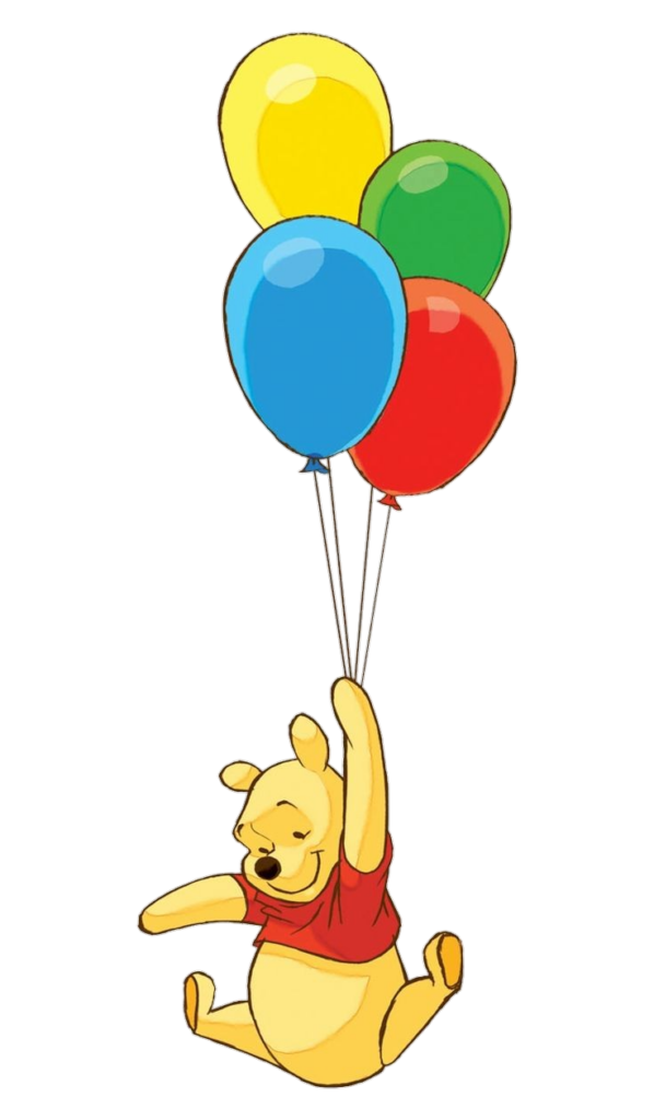 Winnie The Pooh With Balloons Png