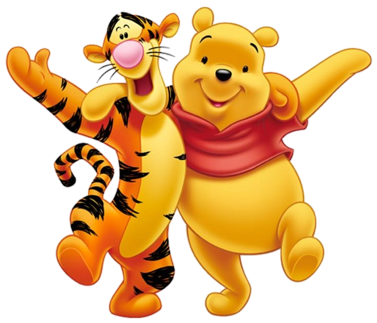 Winnie The Pooh With Tiger Friend Png