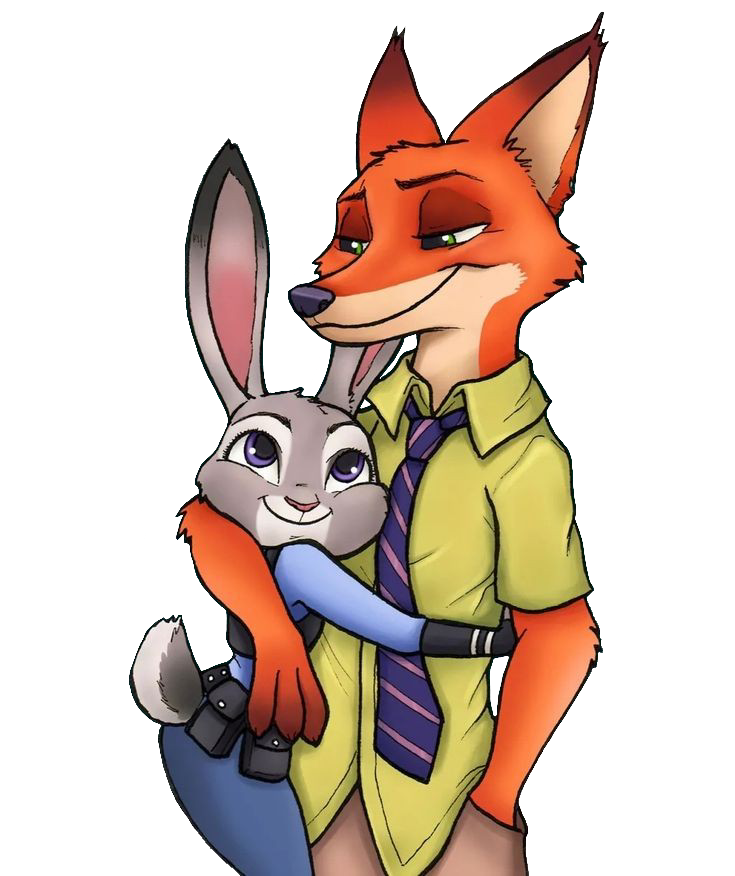 Zootopia Nick Wilde and Judy Hopps clipart PNG