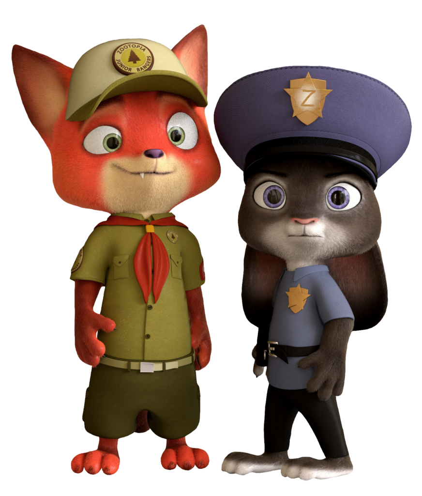 Animated Nick Wilde and Judy Hopps PNG