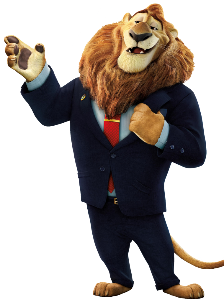 Zootopia Mayor Lionheart Full Body PNG