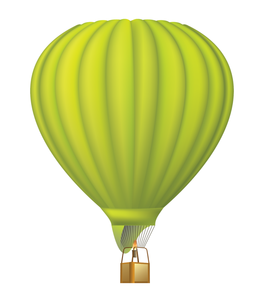 Green Hot Air Balloon Vector Png