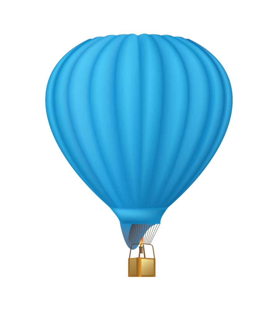 Blue Hot Air Balloon Vector Png