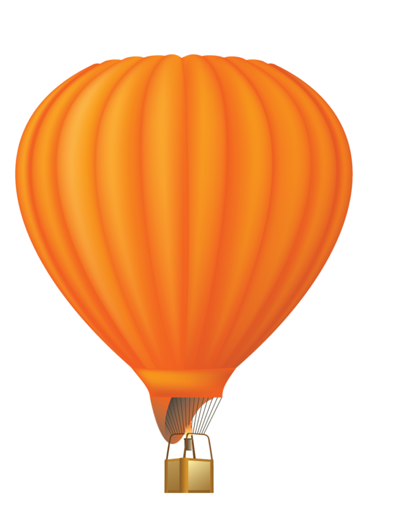 orange Hot Air Balloon Vector Png