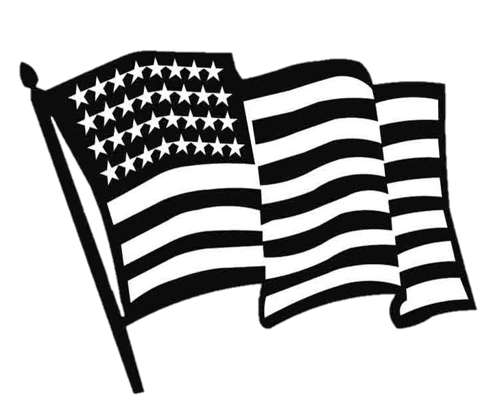 Black and White American Flag Png Vector