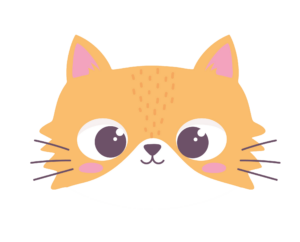 Cute Anime Cat Face Logo Png