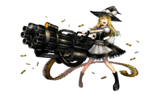 Gaming Character Anime Girl with Weapon Png