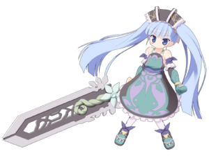 Fantasy Gaming Anime Girl Character with Sword Png 