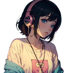 Song Listening Girl Anime Png