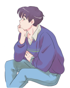Sitting Anime Boy PNG