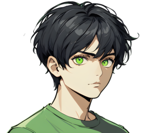 Green Anime Boy PNG