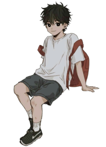 Student Anime Boy PNG