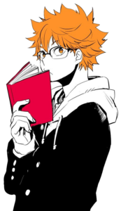 Anime Boy Reading a Book PNG