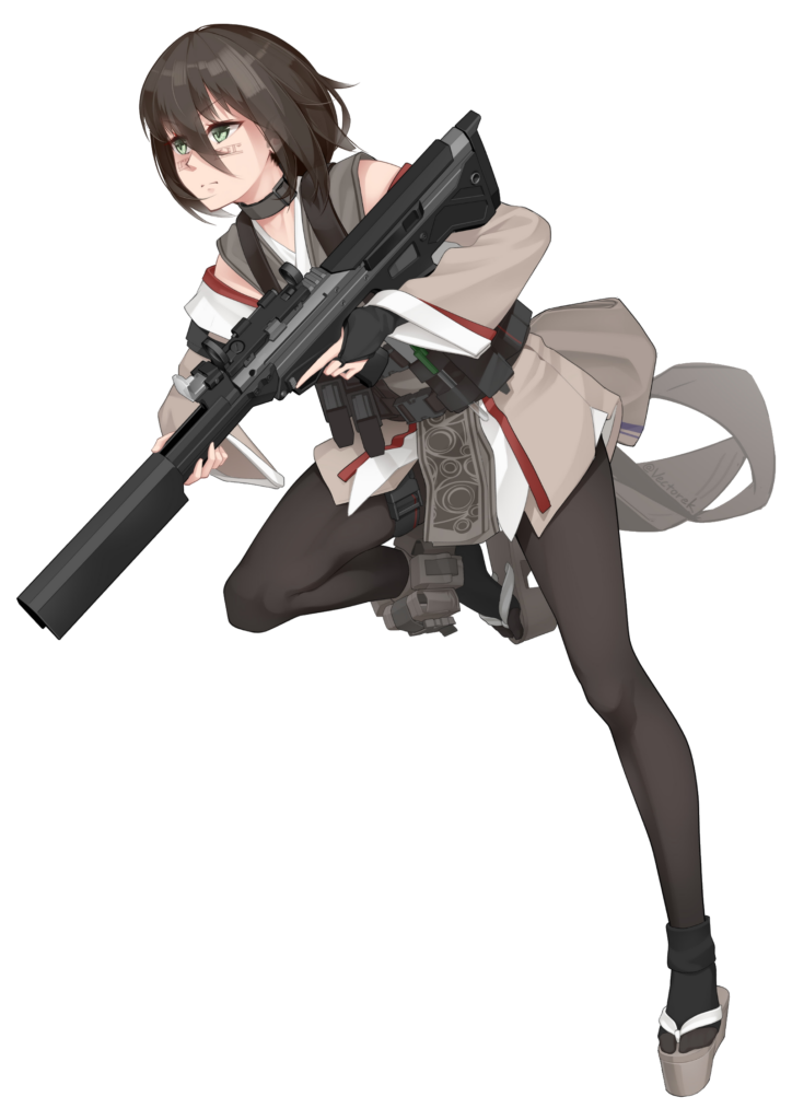 Anime Girl with Weapon Png