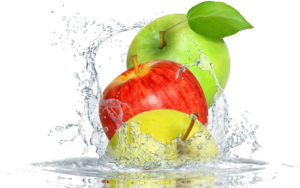 Apple Fruit in Water Background Png