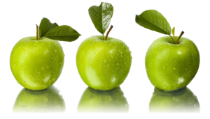 Three Green Apple Fruit Png with Transparent Background 