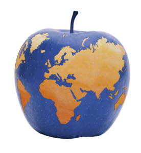 Blue and Yellow Apple Fruit Png