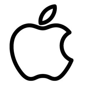 Black Apple Logo Drawing PNG
