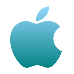 Gradient Blue Apple Logo PNG