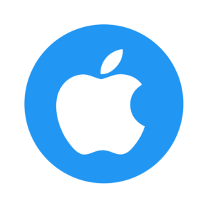 Circle Blue Apple Logo Icon PNG