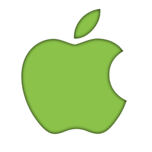 3D Green Apple Logo Icon PNG