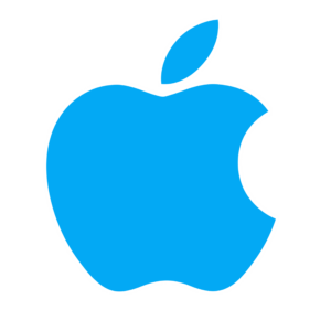 Blue Apple Logo Sticker PNG